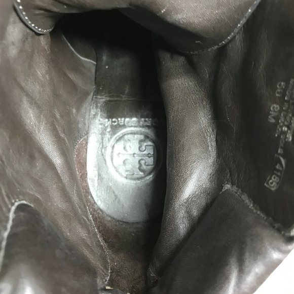 Tory Burch Lawson Platform Stiletto Crackle Suede Lace Up Tie Ankle Boot Sz 8 - Picture 15 of 16